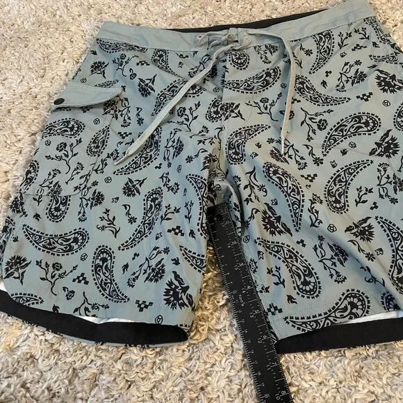 Vans Mixed 18" Boardshorts II Paisley Green Mens 30 NWOT - Picture 4 of 8